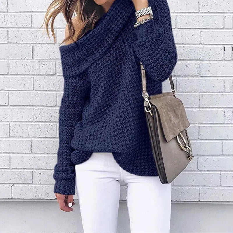 Hölgyek Off-Shoulder Kötött Pulóver – Selina