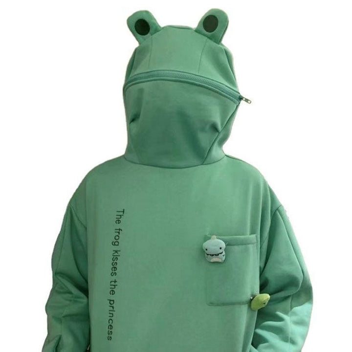 Unisex kapucnis pulóver béka mintával – Froggy