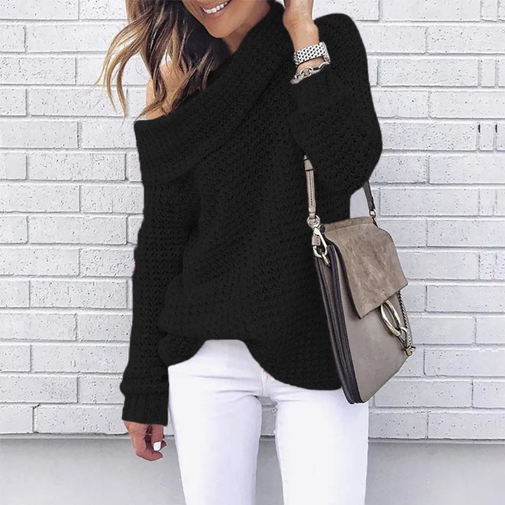 Hölgyek Off-Shoulder Kötött Pulóver – Selina
