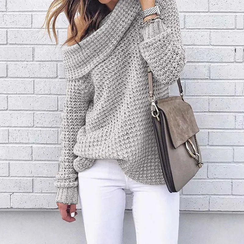 Hölgyek Off-Shoulder Kötött Pulóver – Selina