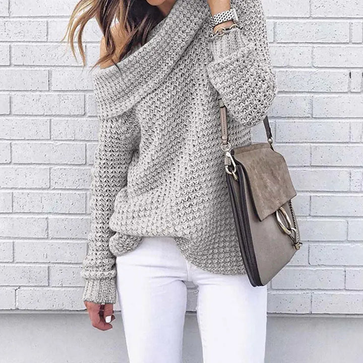 Hölgyek Off-Shoulder Kötött Pulóver – Selina