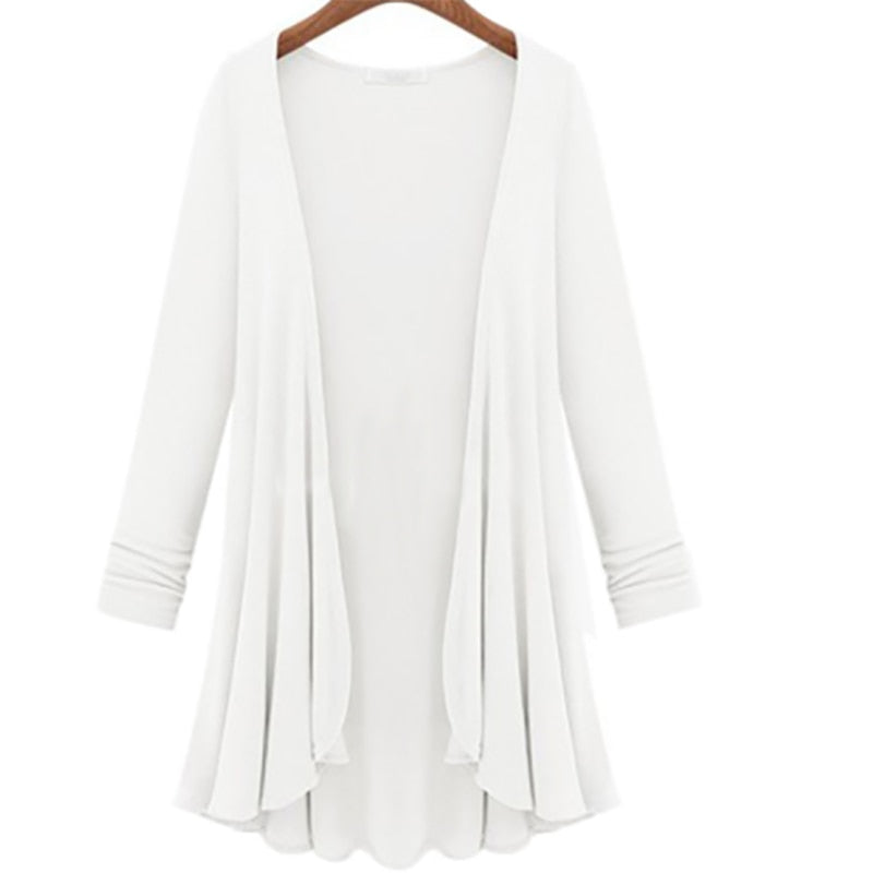 Női kardigán fodrokkal – Őszi varázslat Elena