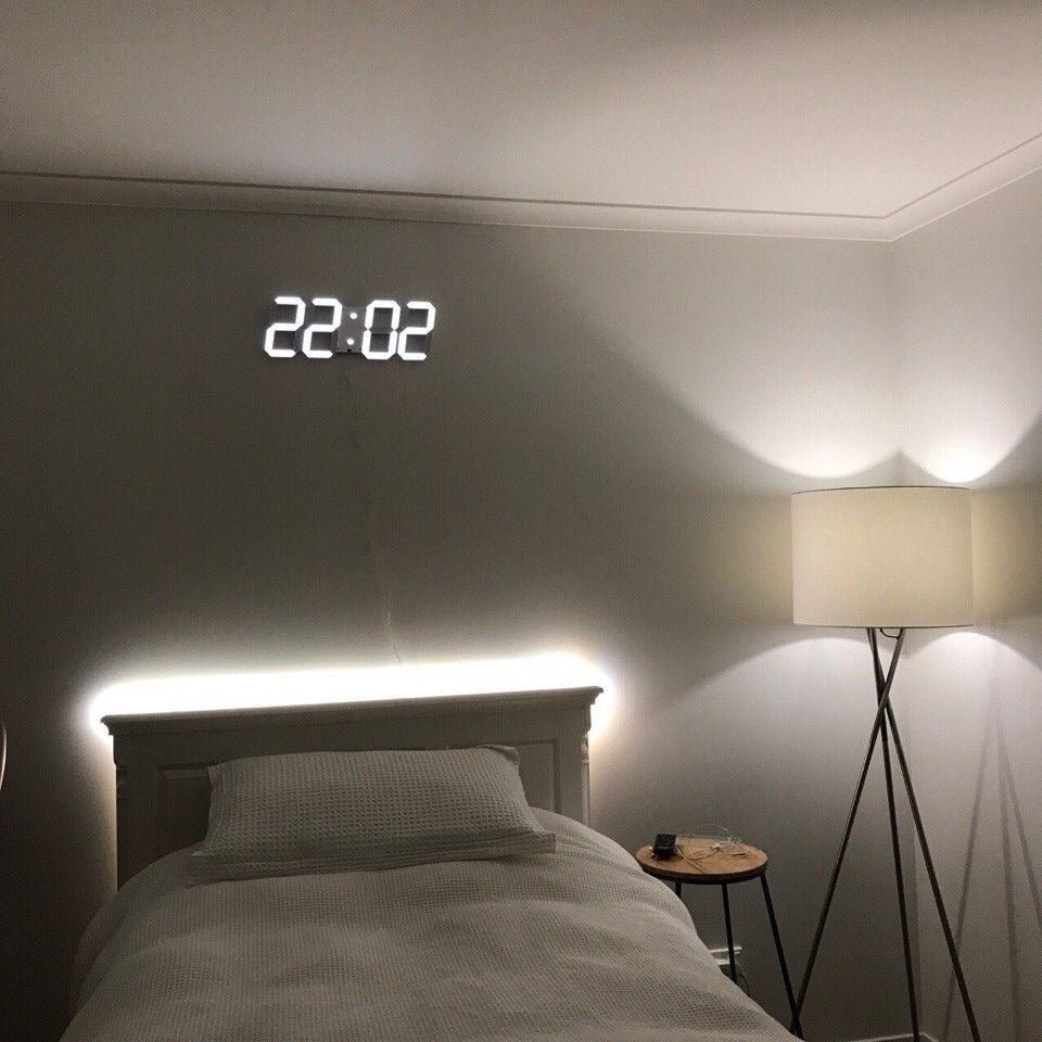 3D LED Fali óra állítható világítással – Timora