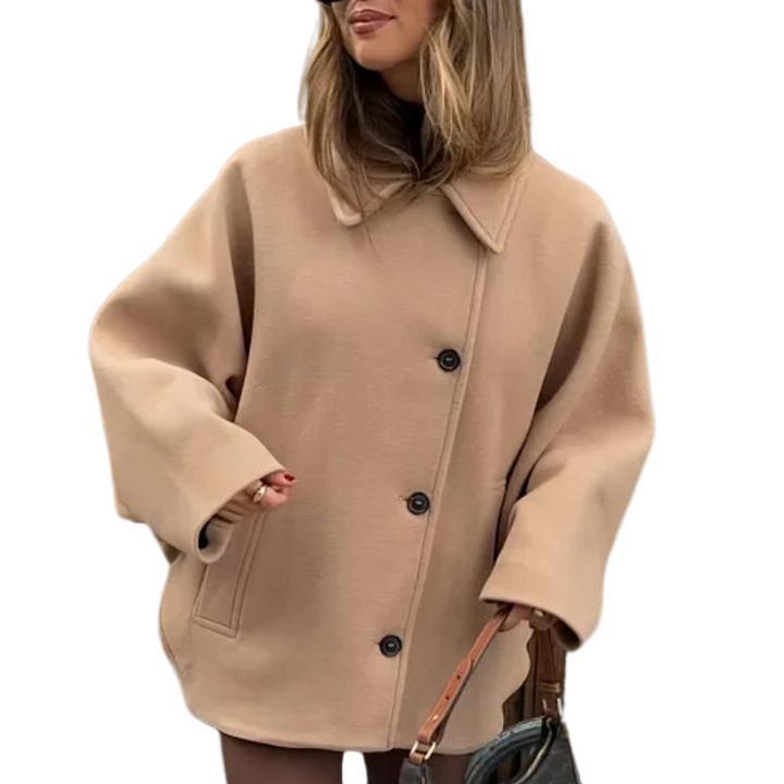Női átmeneti dzseki oversized megjelenésben gombos záródással – Selina