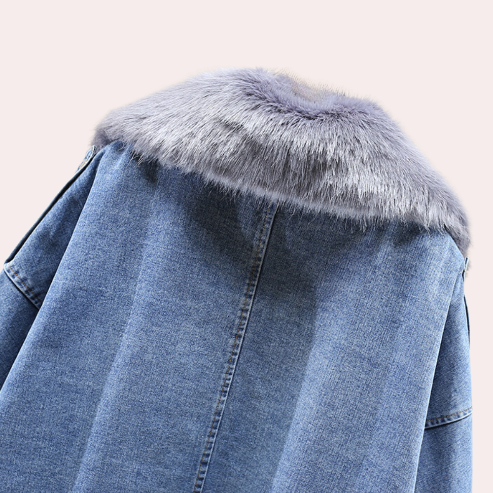 Meleg Denim Téli Kabát Nőknek - Mira