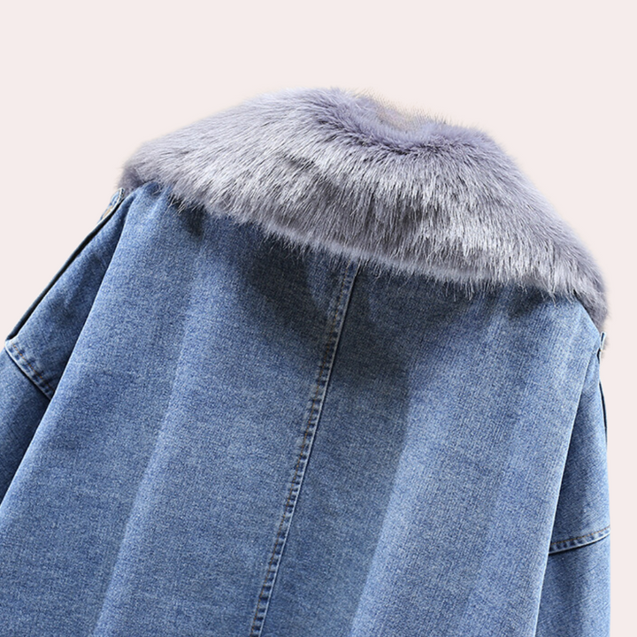 Meleg Denim Téli Kabát Nőknek - Mira
