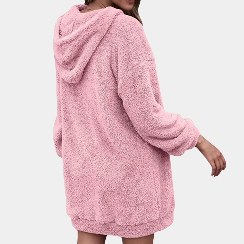 Puhos, meleg téli pulóver cipzárral hölgyeknek - Maëlle