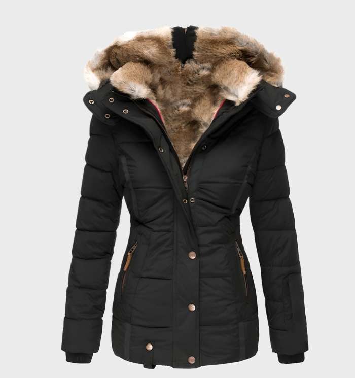 Slim fit hölgyek télikabát kapucnival - Aurora