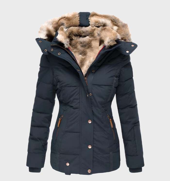 Slim fit hölgyek télikabát kapucnival - Aurora
