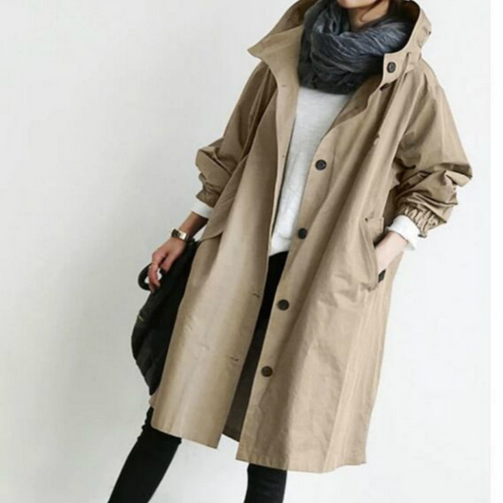 Hosszú Női Trenchcoat Kapucnival - Isabelle