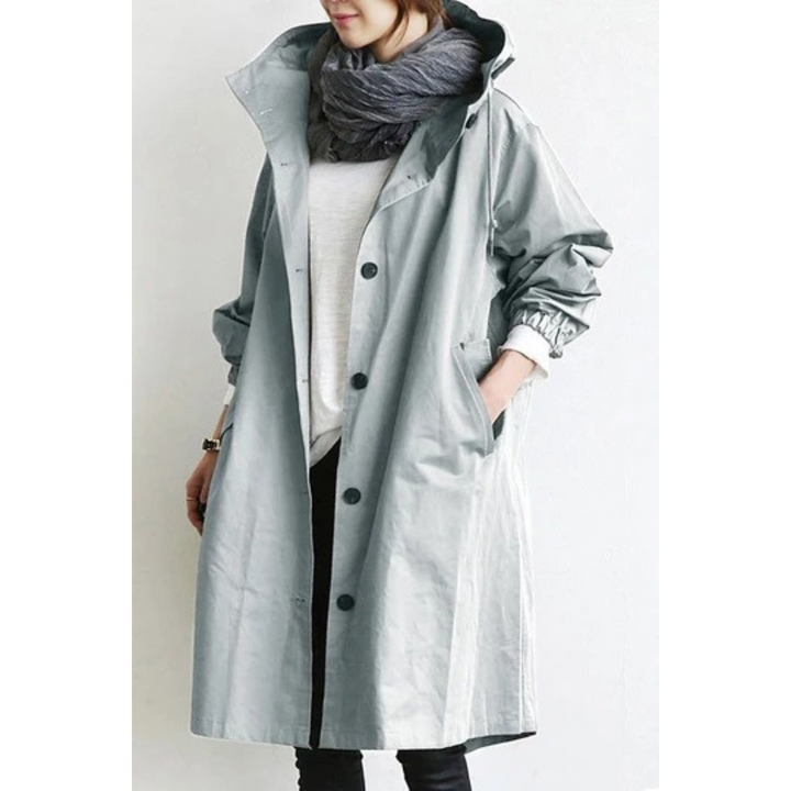 Hosszú Női Trenchcoat Kapucnival - Isabelle