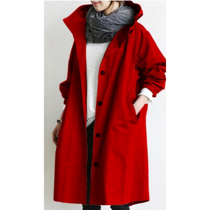 Hosszú Női Trenchcoat Kapucnival - Isabelle