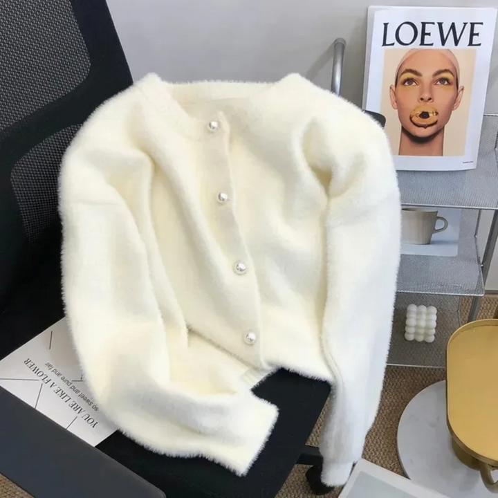 A Los Gebreid Damesvest met Ronde Hals - Sophie
