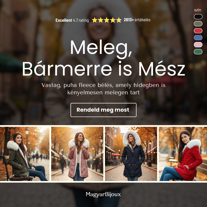 Luxus bélelt női télikabát - Elena