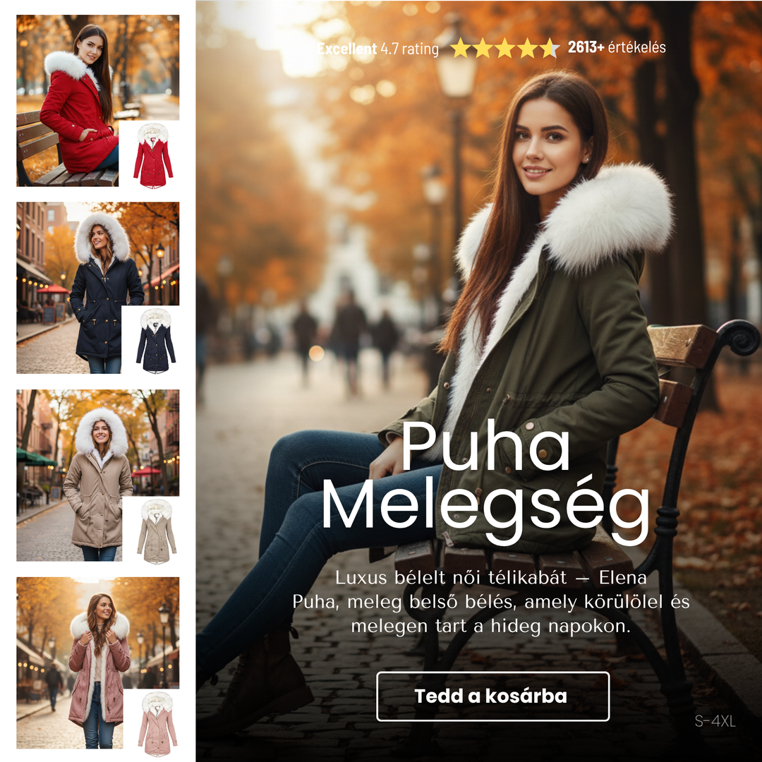Luxus bélelt női télikabát - Elena