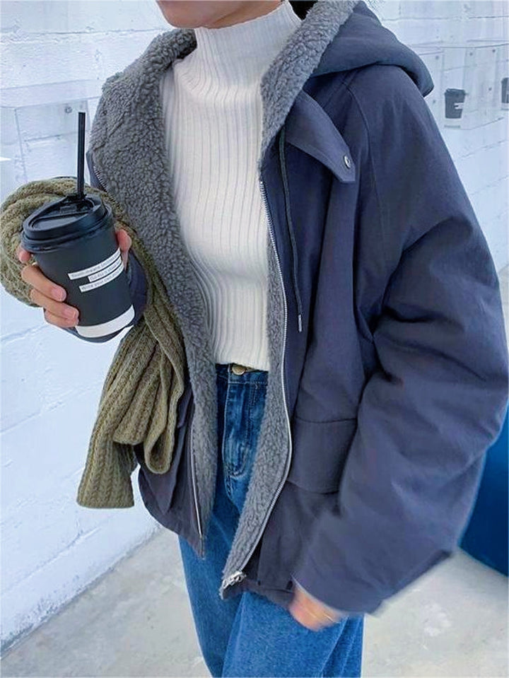 Meleg Oversized Női Kabát Kapucnival - Freya Fleece Parka