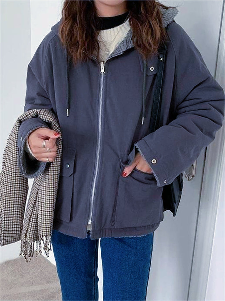 Meleg Oversized Női Kabát Kapucnival - Freya Fleece Parka