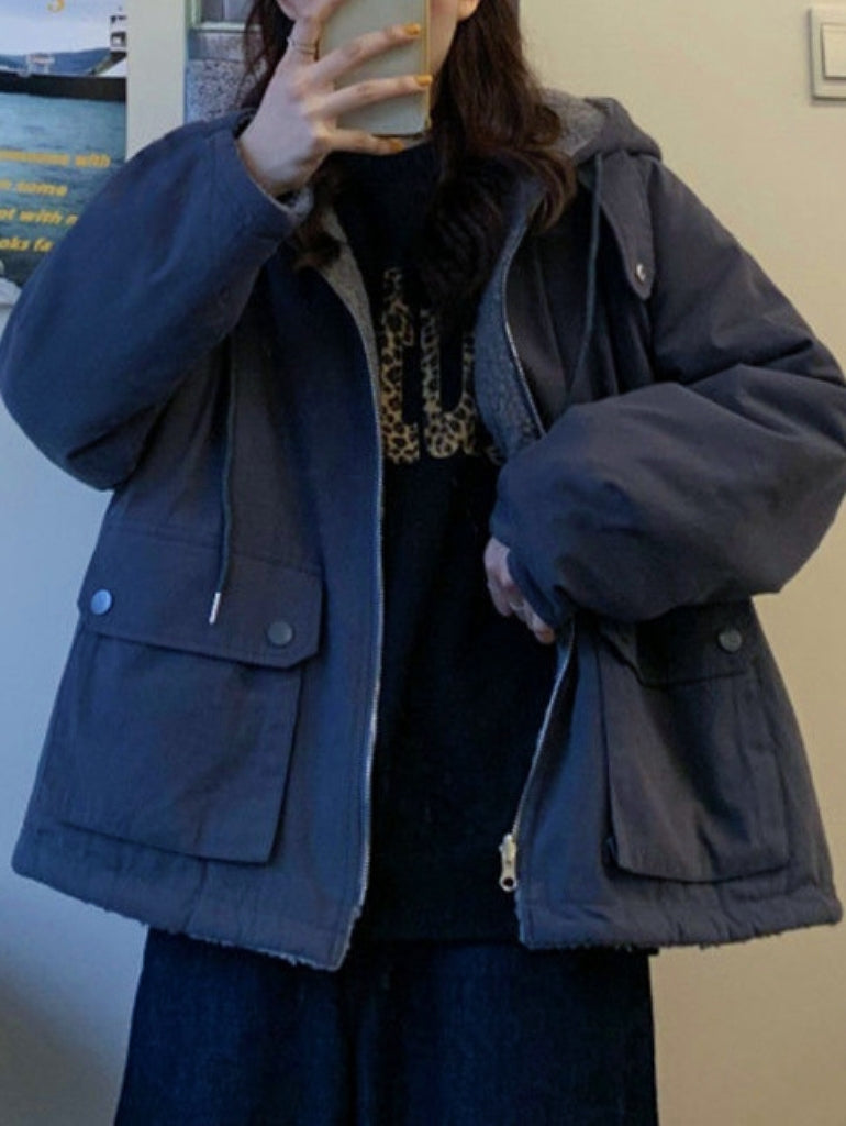 Meleg Oversized Női Kabát Kapucnival - Freya Fleece Parka