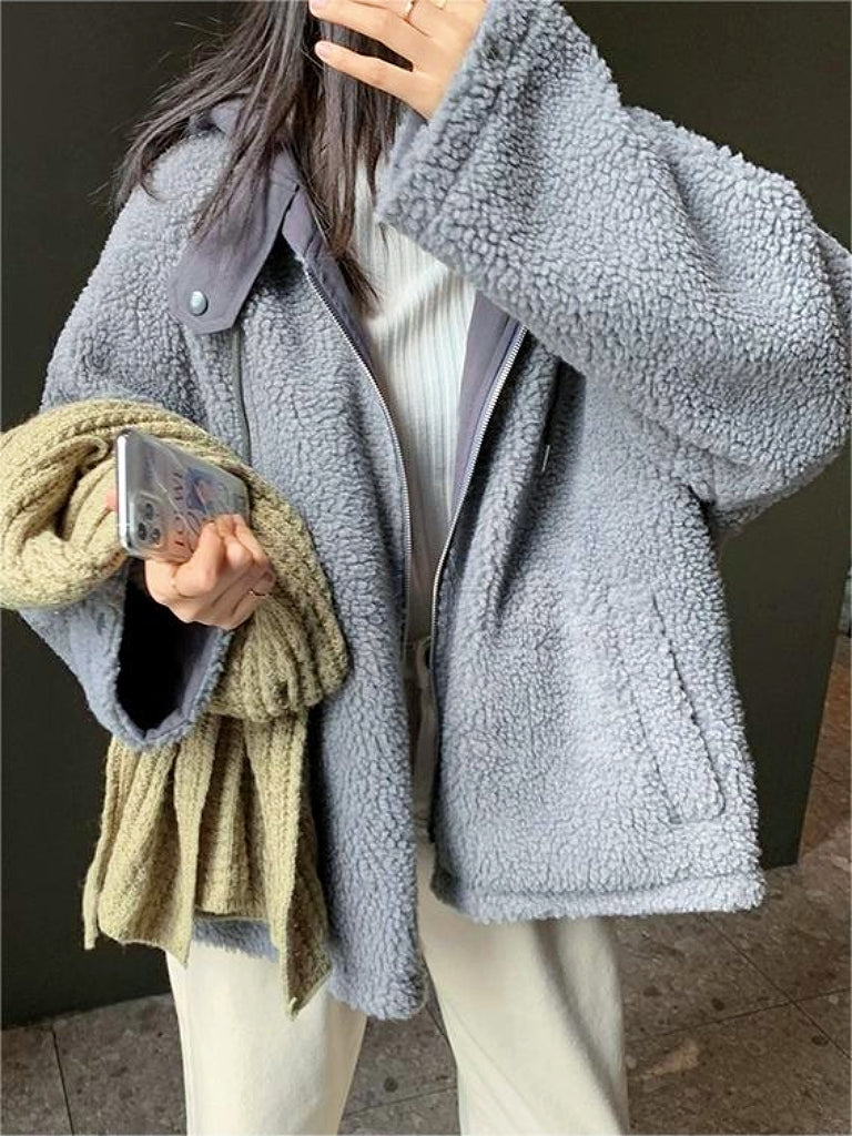 Meleg Oversized Női Kabát Kapucnival - Freya Fleece Parka
