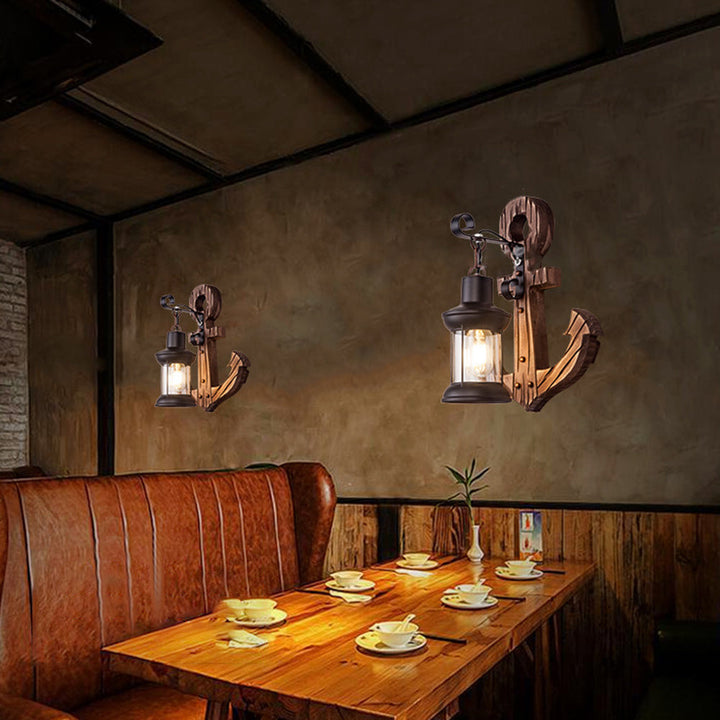 Fából készült Anker LED Fali Lámpa – Nautica