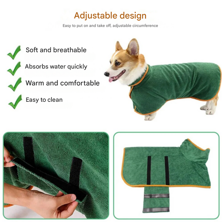 Kényelmes kutyás fürdőköpeny - Finn