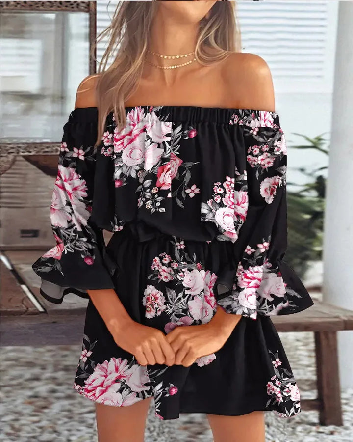 Trendi Boho-miniruha, egy vállas dizájnnal és légies fazonnal - Ysa