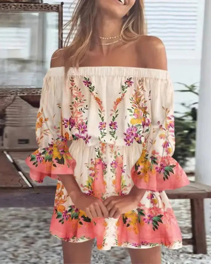 Trendi Boho-miniruha, egy vállas dizájnnal és légies fazonnal - Ysa