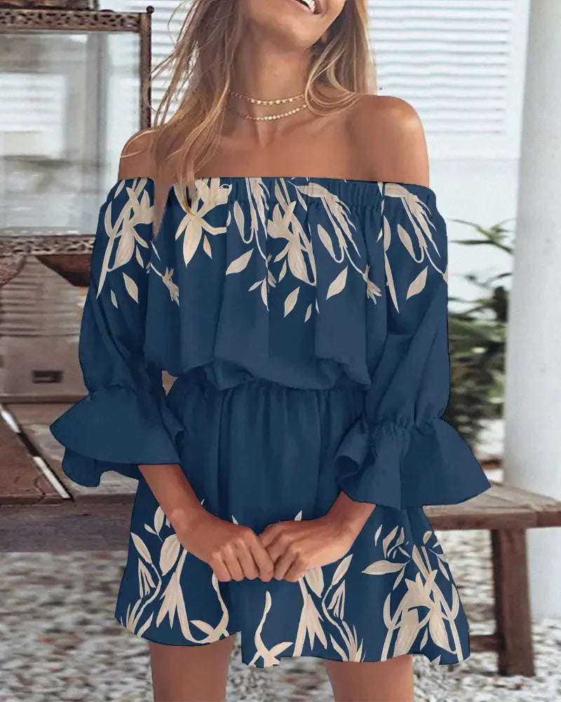 Trendi Boho-miniruha, egy vállas dizájnnal és légies fazonnal - Ysa