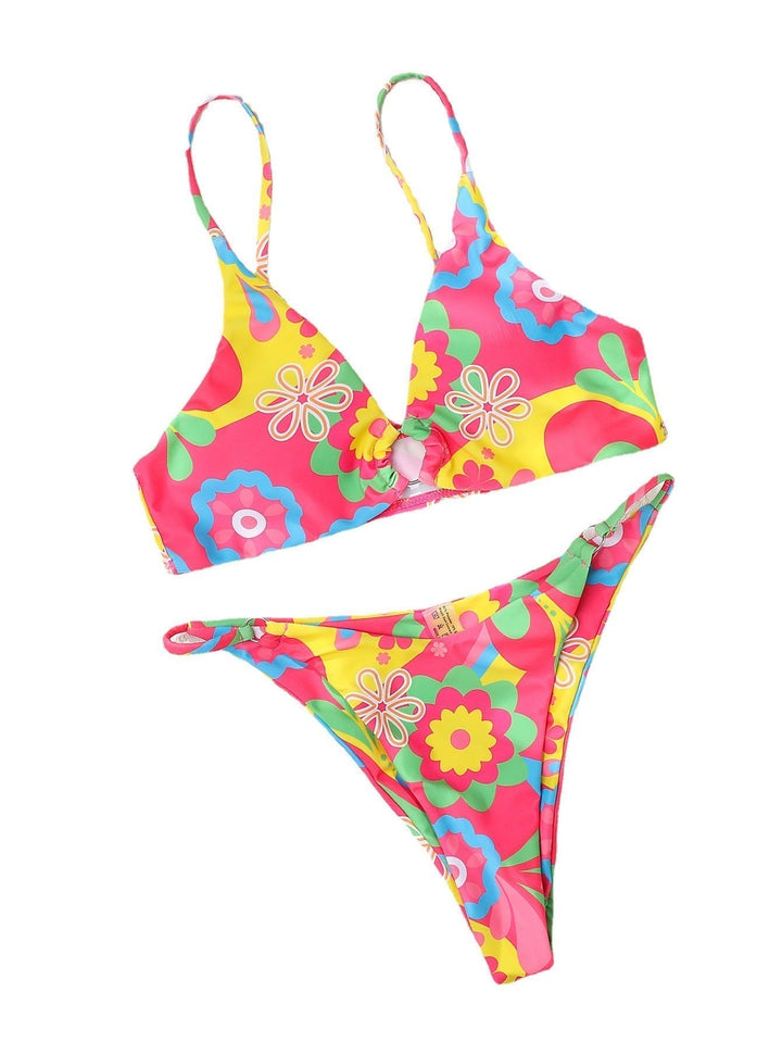 Bikini szett rózsaszín virágmintával – Liliane