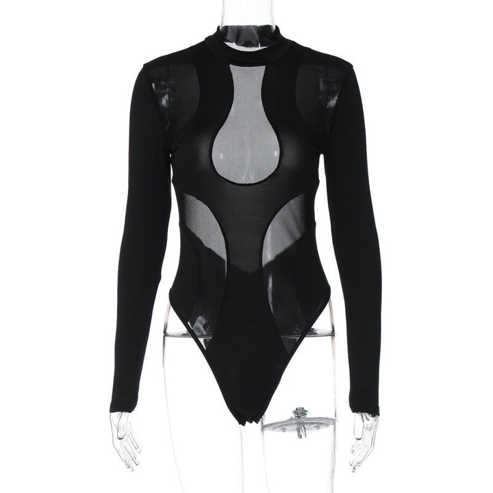 Trendi női bodysuit kivágásokkal és hálós betétekkel – Nayeli