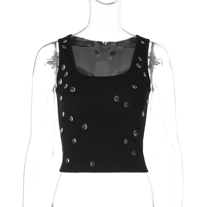Trendi női crop top díszítéssel és testhez álló fazonnal – Liora