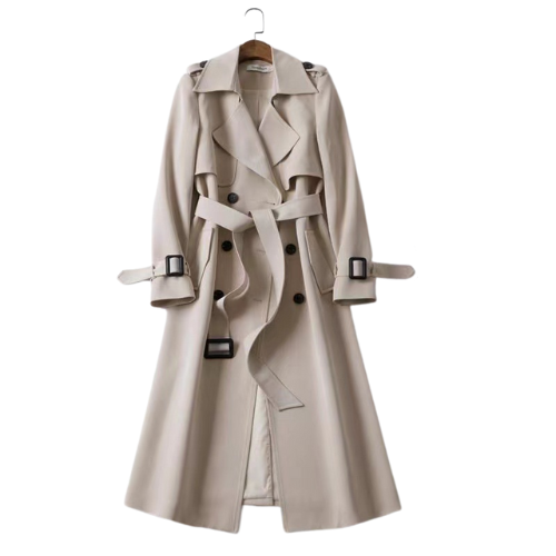 Elegáns női trench coat dupla gombokkal – Celina