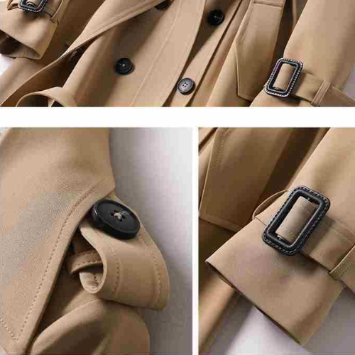 Elegáns női trench coat dupla gombokkal – Celina