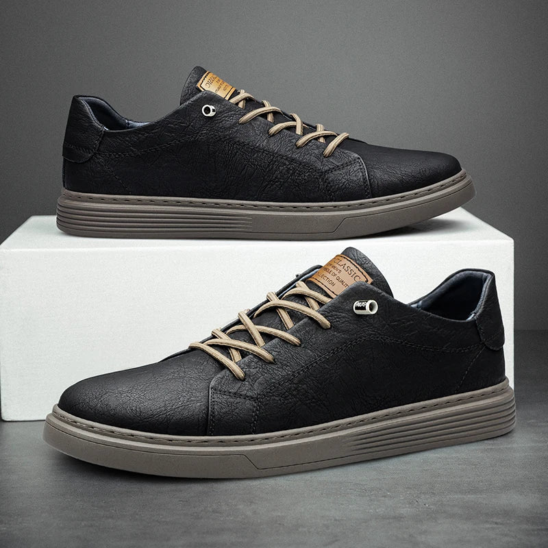 Kényelmes Oxford Bőr Férfi Sneakers - Ethan