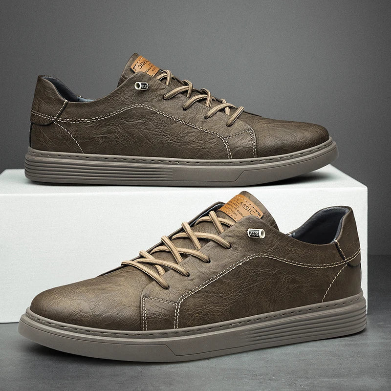Kényelmes Oxford Bőr Férfi Sneakers - Ethan