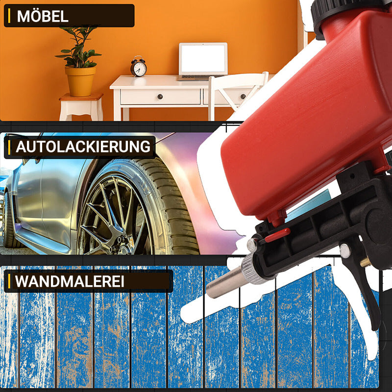 Hordozható, kézi pneumatikus homokfújó pisztoly