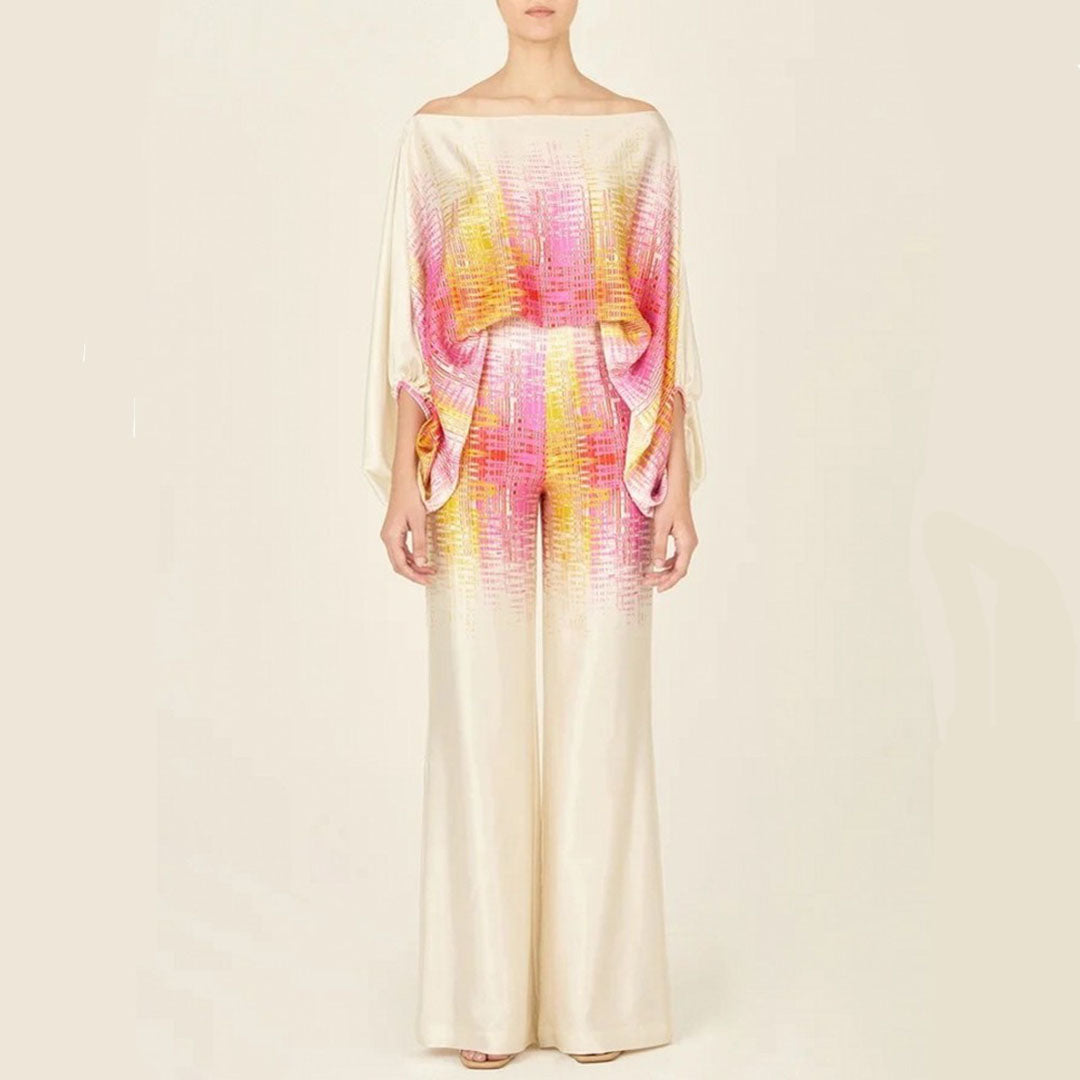 Női két darabos szett nyomattal és laza fazonnal – Valeria