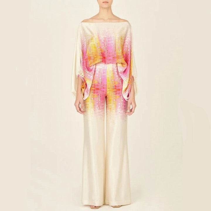 Női két darabos szett nyomattal és laza fazonnal – Valeria