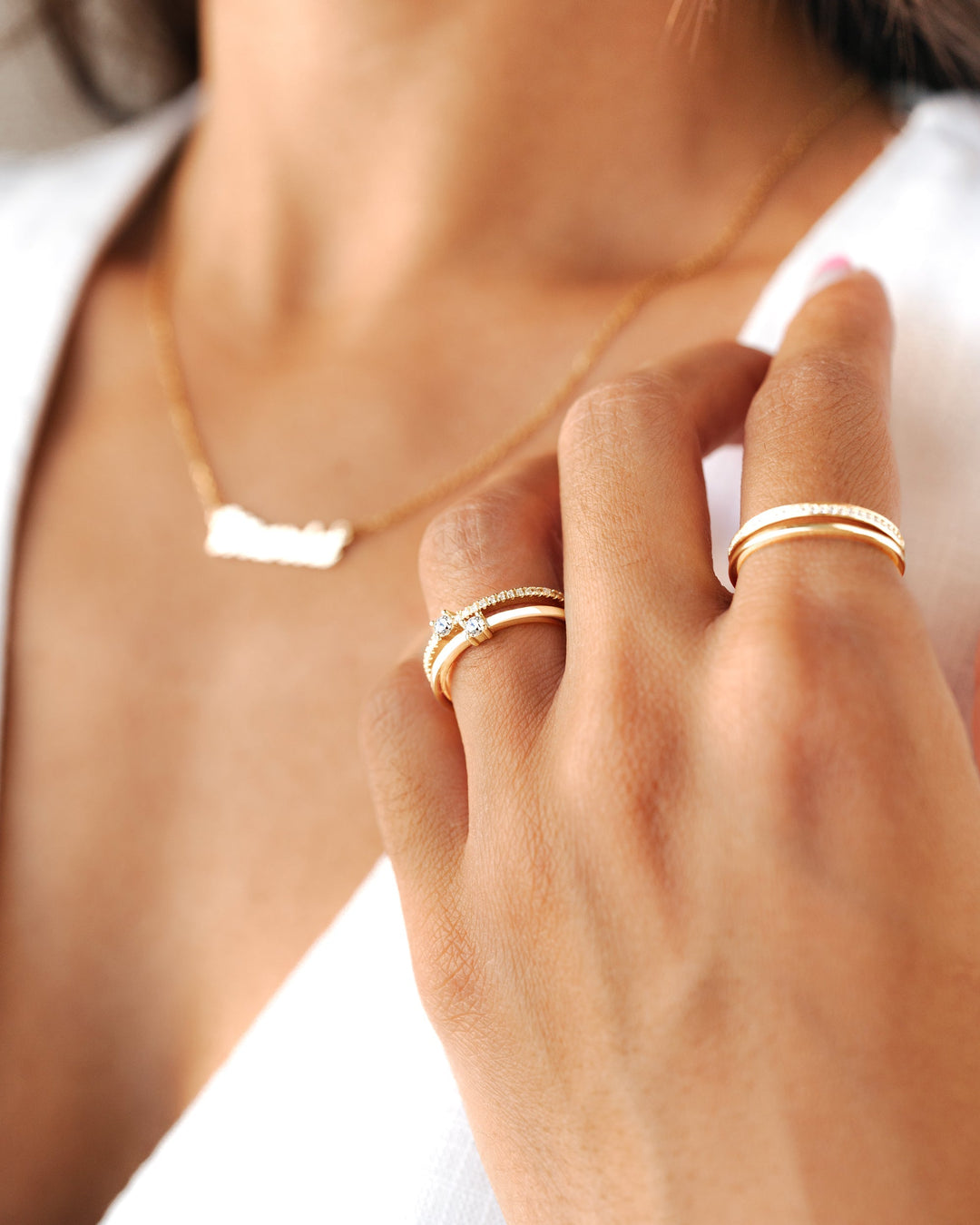 Dupla Zirkónia Gyűrű - Sienna