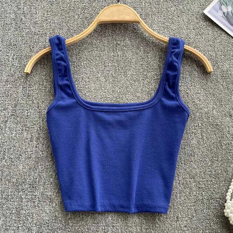Ruházat nélküli Cropped Tanktop Egyszínű Színben – Zayra