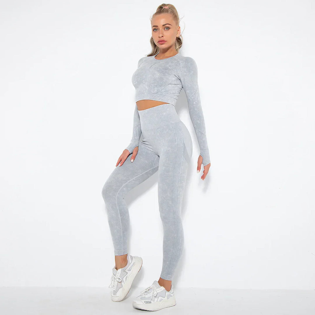 Zökkenőmentes Női Jóga Szett Cropped Top-pal - Nova