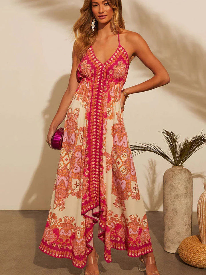 Laza és stílusos boho-maxi ruha nyakpánttal nőknek – Naya