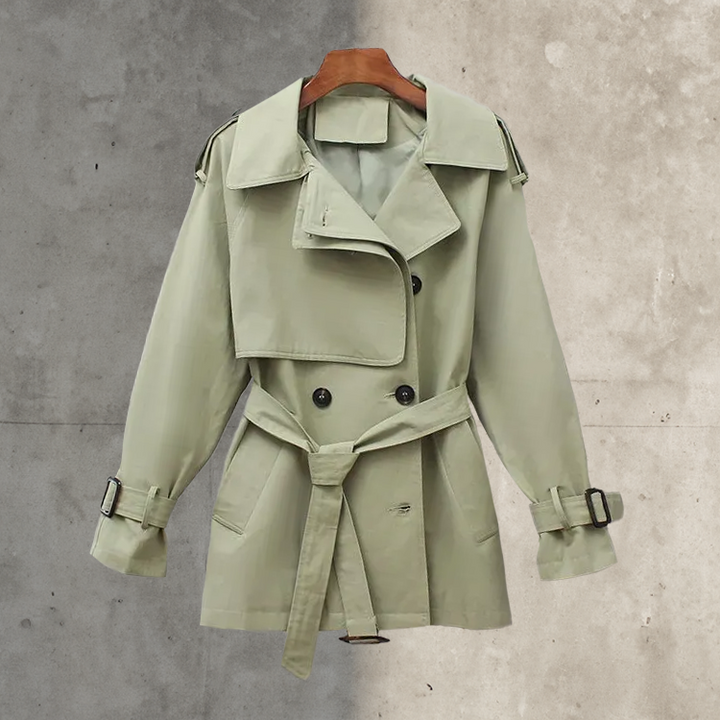 Női trench coat dupla gombolással, övvel – Rosemary