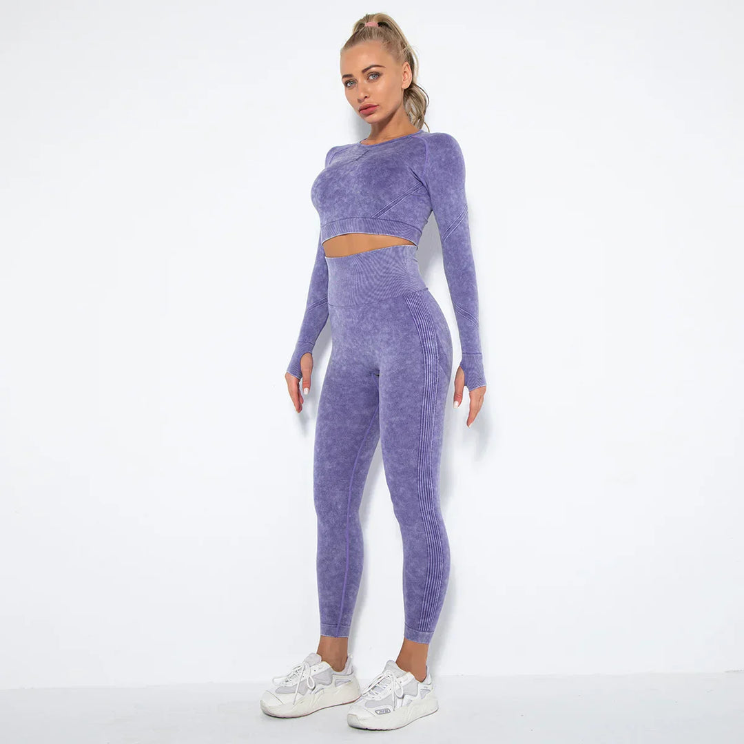 Zökkenőmentes Női Jóga Szett Cropped Top-pal - Nova