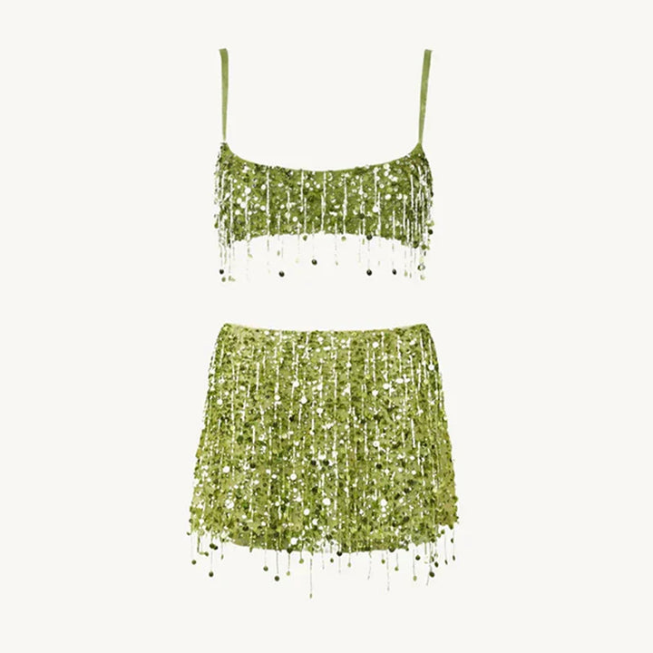 Pailletten-fonott Bikini Szett – Riviera