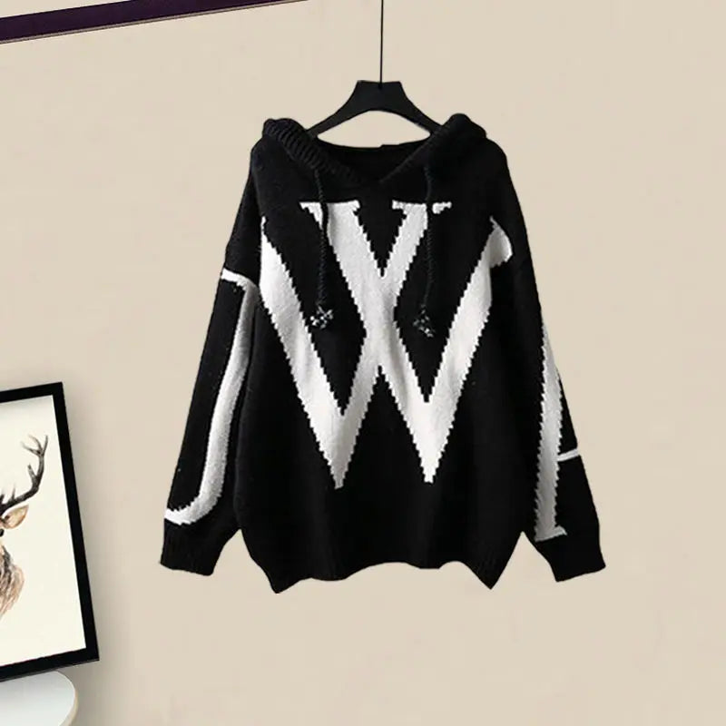 Női kétrészes őszi szett kötött pulóverrel és bő nadrággal – Selina