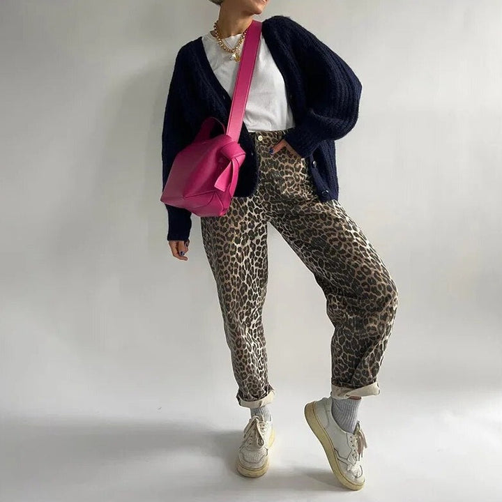 Retro-Jeans leopárdmintával - Clara