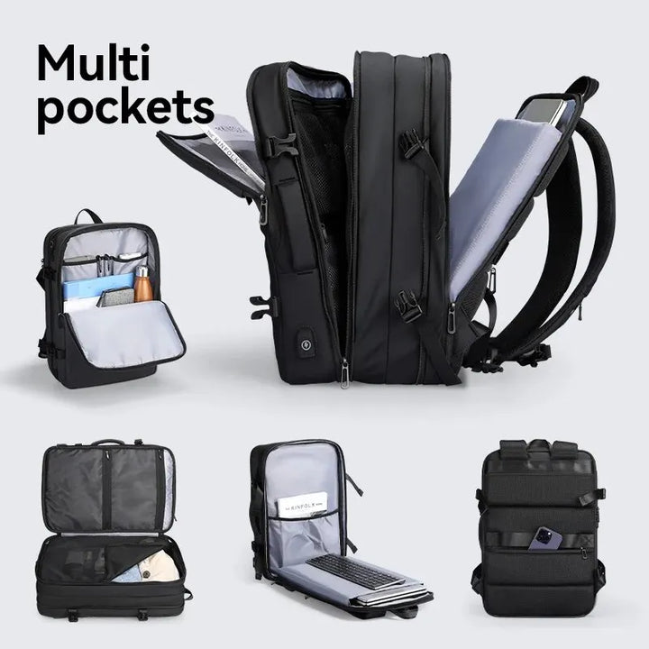 Bővíthető vízálló laptop- és légitársasági utazótáska