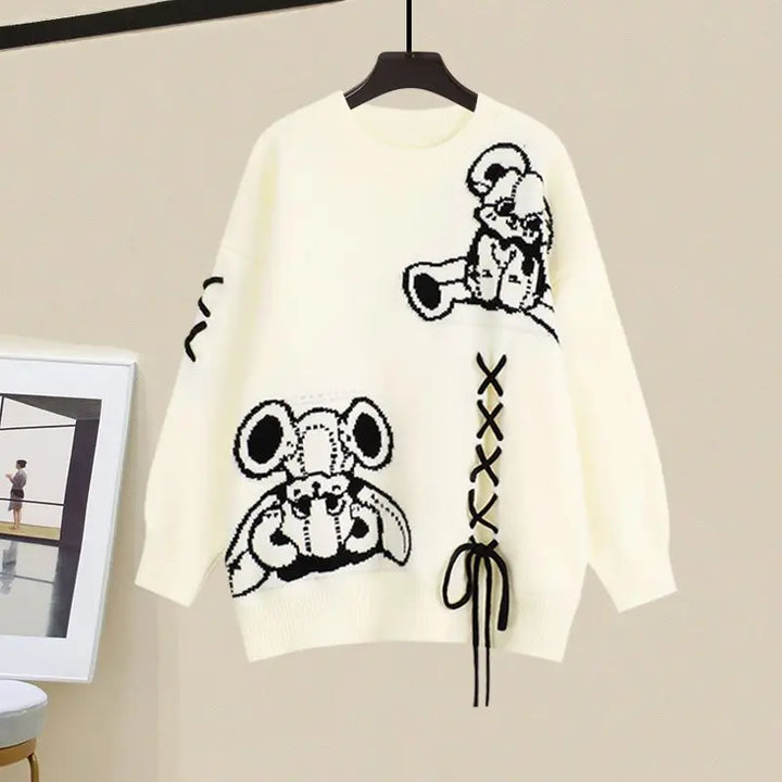 Két részes női szett pulóverrel és bő szárú nadrággal – Valeria