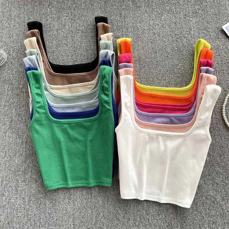 Ruházat nélküli Cropped Tanktop Egyszínű Színben – Zayra